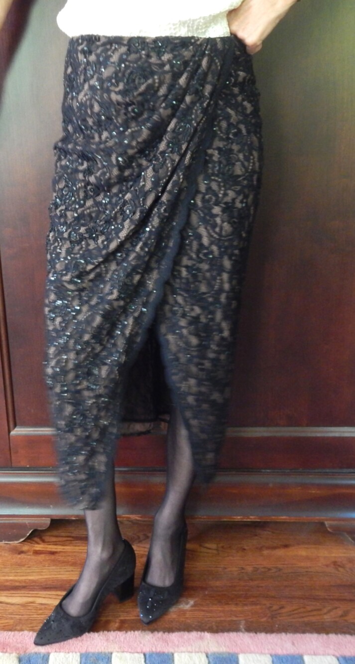 Emanuel Ungaro sequin lace skirt